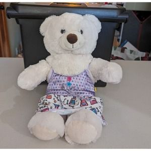 White Build-A-Bear Bear Plush With Beauty And Sleep Dress 2012